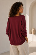 Μπορντό oversized knit top