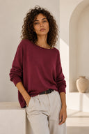 Μπορντό oversized knit top