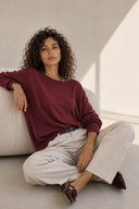 Μπορντό oversized knit top