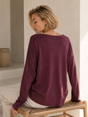 Δαμασκηνί V-neck oversized μπλούζα