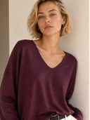 Δαμασκηνί V-neck oversized μπλούζα