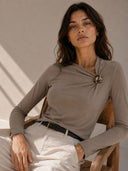 Πούρου draped brooch top