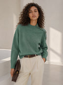 button detail turtleneck sweater