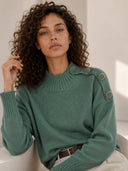 button detail turtleneck sweater