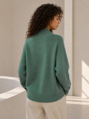 button detail turtleneck sweater