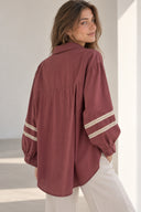 Βυσσινί embroidered oversized shirt