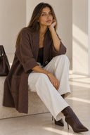 Καφέ lurex detail knit cardigan