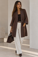 Καφέ lurex detail knit cardigan