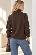 Καφέ Zip Knit cardigan