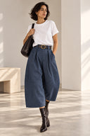 Μπλε balloon loose fit παντελόνι