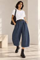 Μπλε balloon loose fit παντελόνι