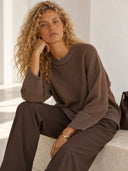 Καφέ lurex detail πλεκτή μπλούζα