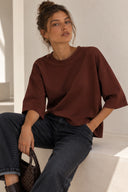 Σκούρο Κεραμιδί oversized 3/4 top