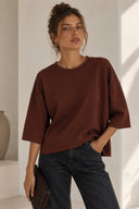 Σκούρο Κεραμιδί oversized 3/4 top