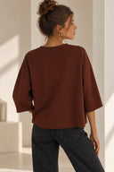 Σκούρο Κεραμιδί oversized 3/4 top