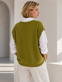Lime V-neck πλεκτή καζάκα