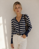 Μπλε striped knit cardigan