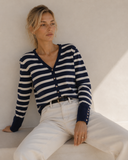 Μπλε striped knit cardigan