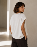 Λευκό V-neck πλεκτή καζάκα