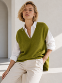 Lime V-neck πλεκτή καζάκα