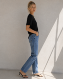 Μαύρο short sleeve knit top