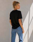 Μαύρο short sleeve knit top
