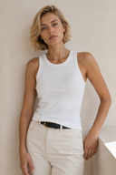 Λευκό basic ribbed top