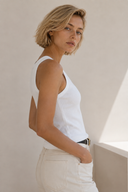 Λευκό basic ribbed top