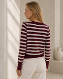 Μπορντό striped knit cardigan