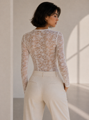 Λευκό lace twist body