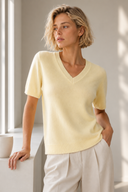 Κίτρινο V-neck knit top