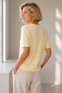 Κίτρινο V-neck knit top