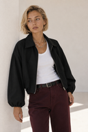 Μαύρο cotton zip jacket