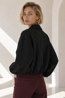 Μαύρο cotton zip jacket