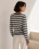 Γκρι striped knit cardigan