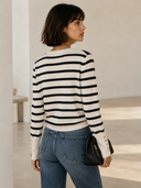 Cream striped knit cardigan