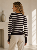 Καφέ striped knit cardigan