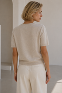 Μπεζ V-neck knit top