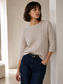 Μπεζ cable knit top