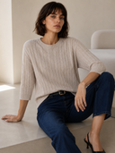 Μπεζ cable knit top