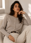 Μπεζ knit button cardigan