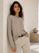 Μπεζ knit button cardigan