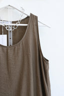 Καφέ  minimal αμάνικο lightweight top