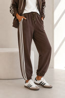 Καφέ sporty stripe σετ