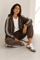Καφέ sporty stripe σετ