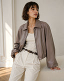 Πούρου faux leather bomber jacket
