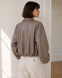 Πούρου faux leather bomber jacket