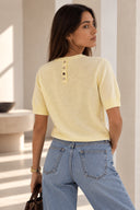 Lemon fine knit μπλούζα με μεταλιζέ κλωστή