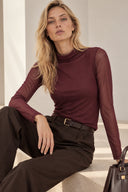 Δαμασκηνί see-through μπλούζα