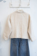 Μπεζ cropped linen shirt